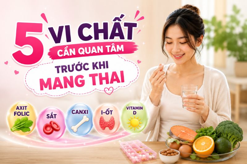 5 vi chất cần quan tâm trước khi mang thai